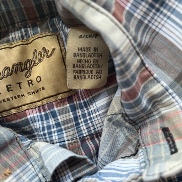 Wrangler retro boys plaid snap long sleeve western shirt - Picture 9 of 14